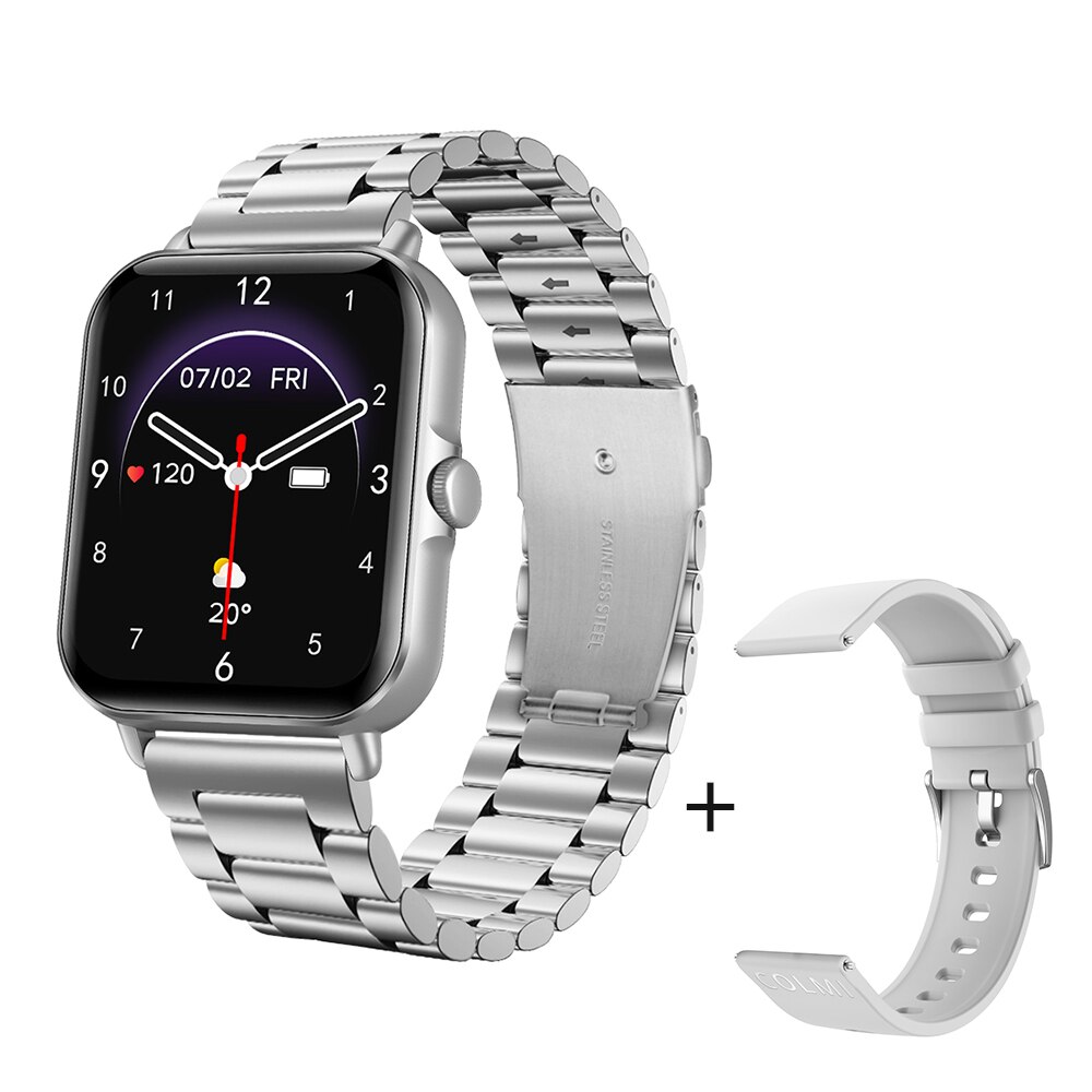 Colmi 2022 P28 Plus Bluetooth Antwoord Gesprek Smartwatch Mannen IP67 Waterdicht Dial Call Full Touch Smart Horloge Vrouwen GTS3 gts 3: Silver Steel