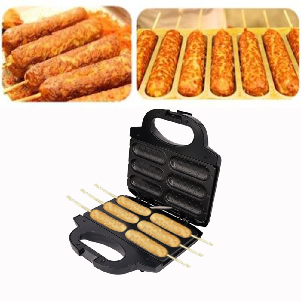 850W Electric Sausage Maker Automatic Mini Dog Bread Machine Toaster Sandwich Iron Toaster Baking Breakfast Pan Oven EU