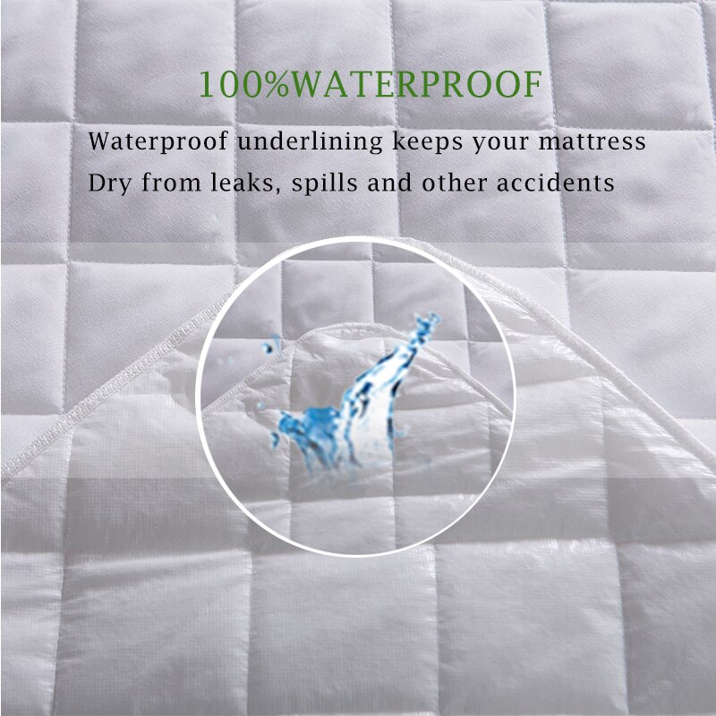 Koningin Koning Brushed Stof Gewatteerde Waterdichte Matras Cover Super Zacht Ademend Absorberende Persoonlijke Zorg Matras Protector