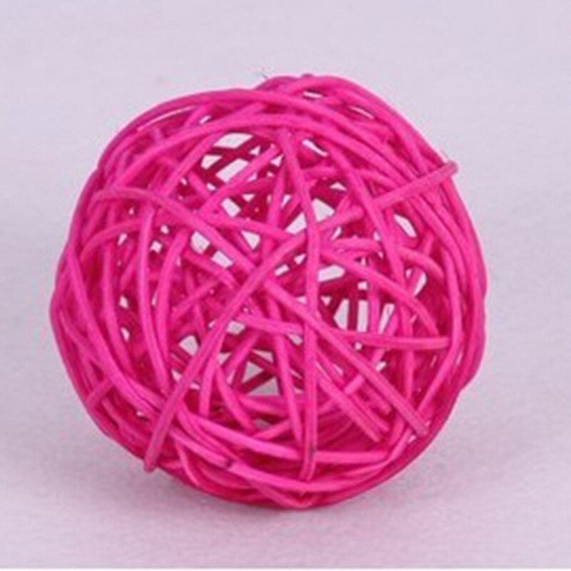 20pcs 3cm Multicolor Sepak Takraw Rattan Ball Birthday Party Decor Wedding Decorations Christmas Home Craft Ornament Baby Toys: Fuchsia
