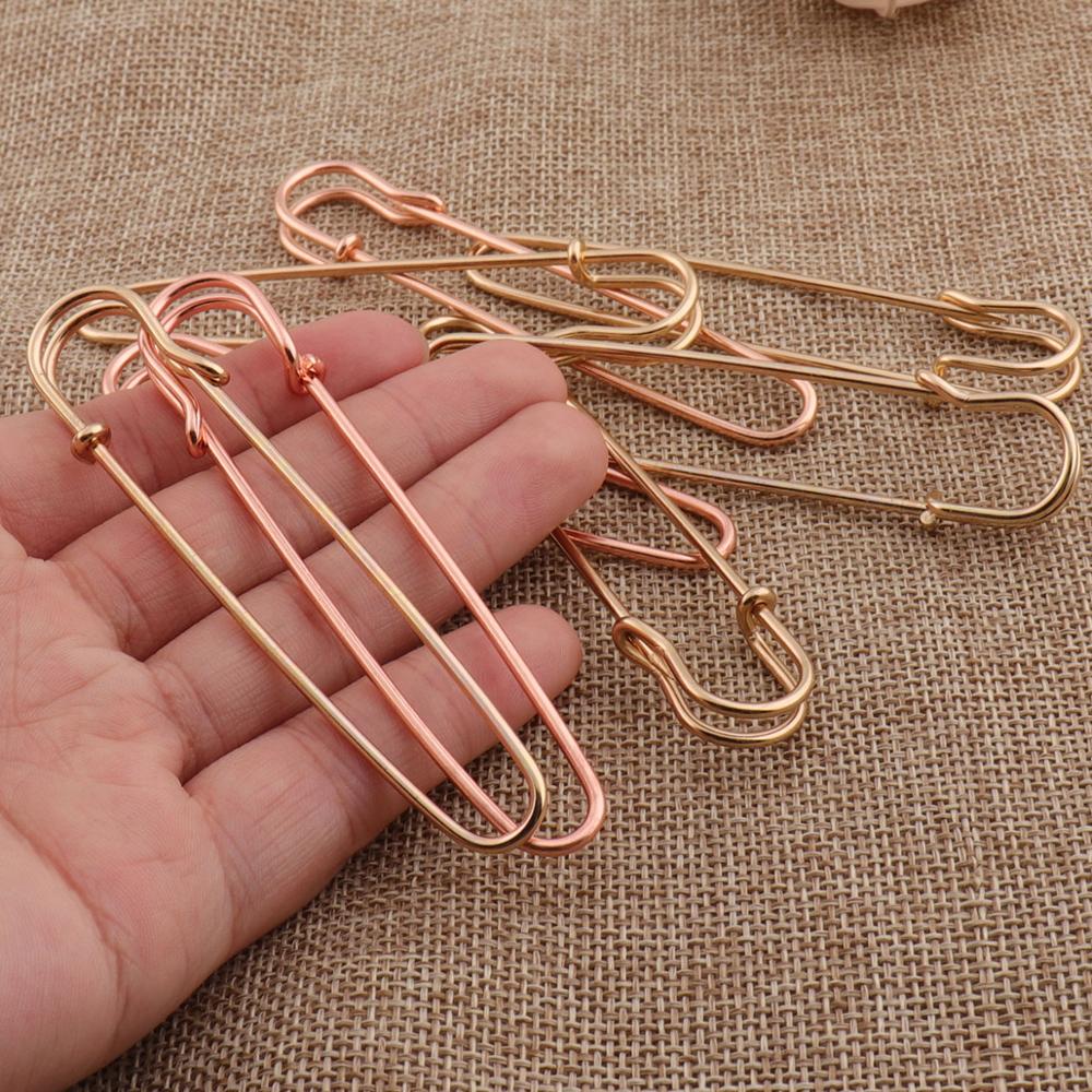 10 Pcs Veiligheidsspelden 85Mm Rose Gold/Vergulde Veiligheidsspeld Broche Stitch Markers Metalen Veiligheidsspelden Loops charms Sieraden Tag