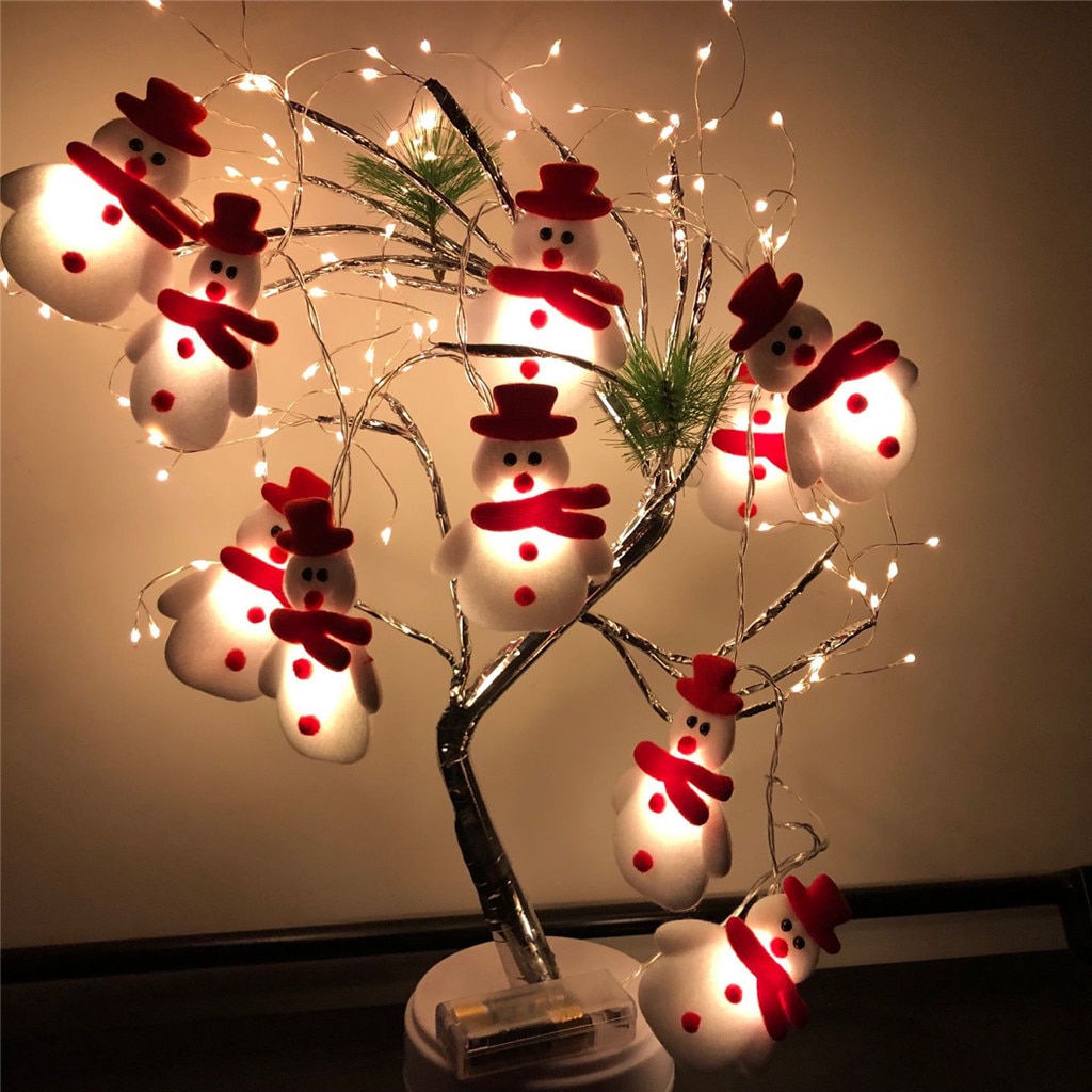 Led julen snemand lys snore juletræ fest dekoration lanterne jul dekorationer til hjemmet navidad: Default Title