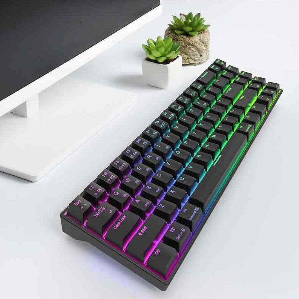 RK71 Wireless Bluetooth 71 Keys RGB Backlight Gaming Mechanical Keyboard for PC