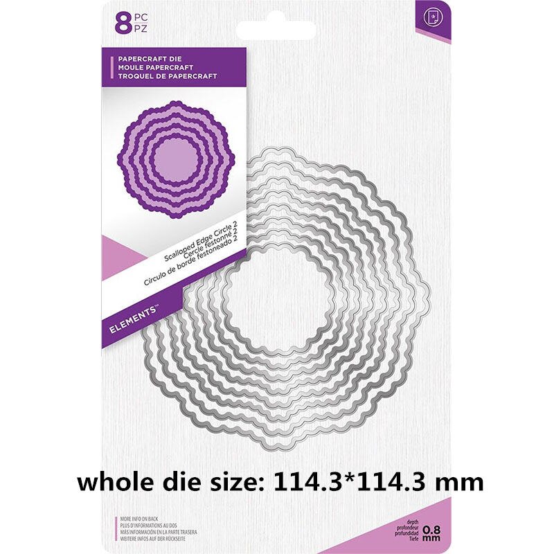 July Core Frame Dies Stitched/Scalloped/Torn-Edge-Oval/Circle/Square/Heart Metal Cutting Dies for Scrapbooking and Cards: 08