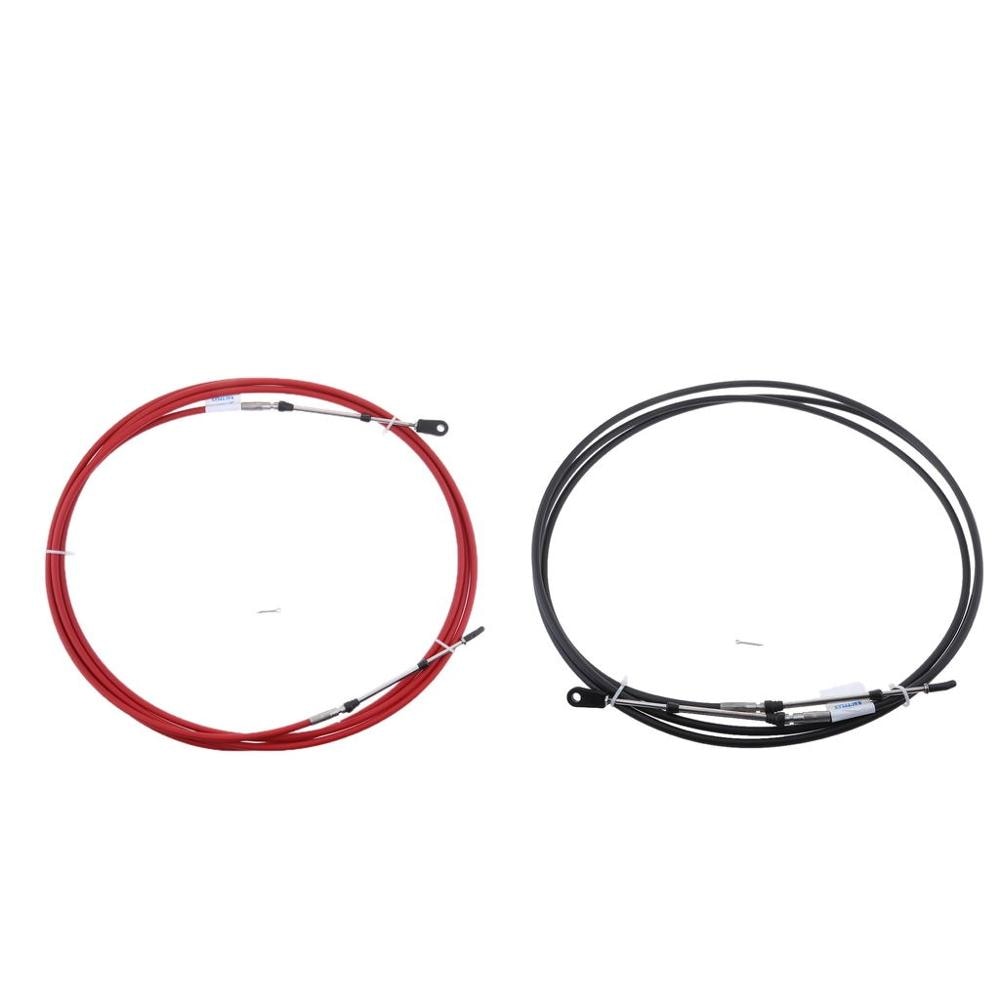 2 Pcs 14Ft Boat Marine Throttle Shift Control Cable For Yamaha Outboard Red / Black Boat Accessories Marine