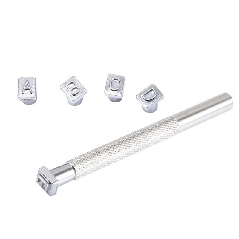 Juego de perforadores con números del alfabeto inglés, sellos de Metal, herramientas de grabado de cuero, suministros para manualidades de cuero, 36 unids/set por juego