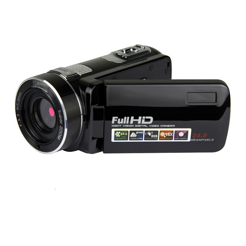 Digital Video Camera HDV-302P 24MP 1080P HD Digital Camera 16X Digital Zoom 3.0 Inch Anti-shake 3.0MP CMOS DV Camcorder: Black / add 32G Memory