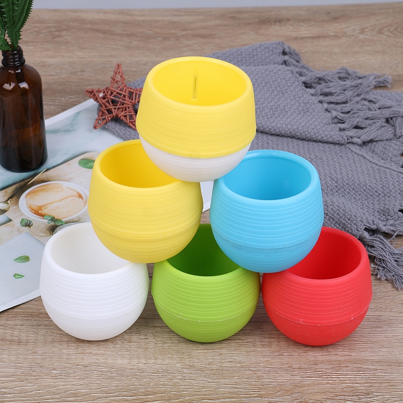 5Pcs Vasi di Fiori Mini Rotonda di Plastica Vaso di Fiori Vivaio Vaso di Fiori Bonsai Fioriera Vivaio di Complementi Arredo Casa