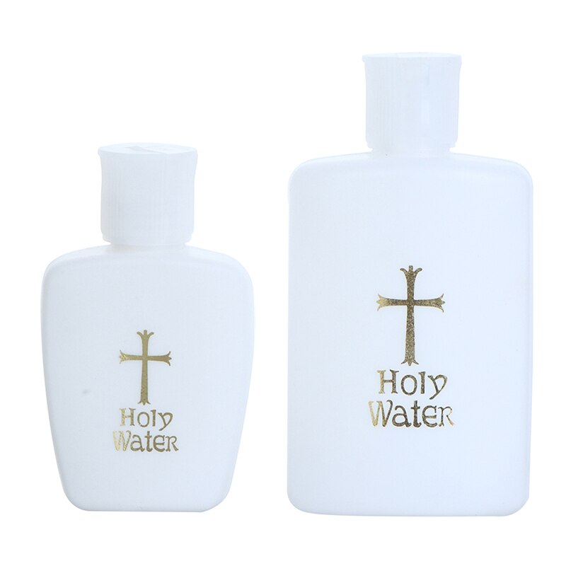 60/100/200ml Easter Plastic Water Bottle Religious Articles Easter Holy Water Bottle With Gold Blocking Logo Holy Water