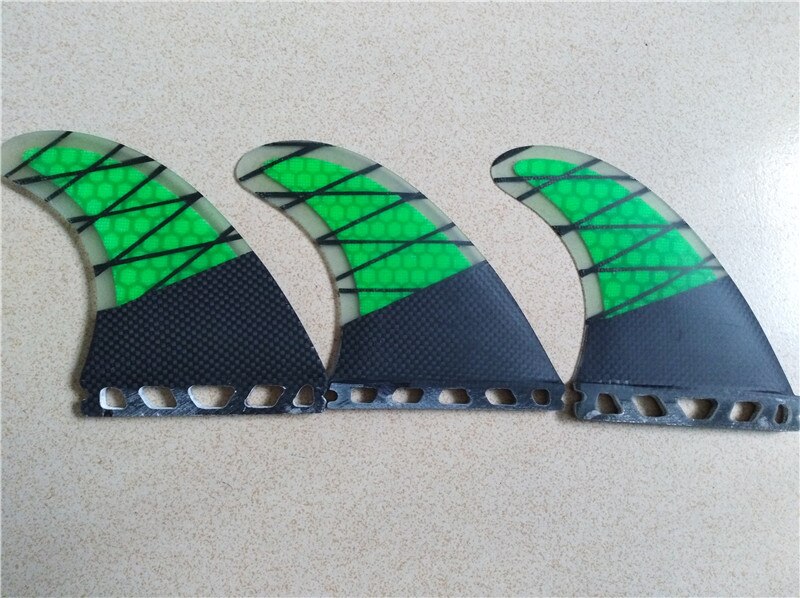 Future G5 Medium Fiberglass Honeycomb Carbon Surfboard fins for Surfing Green fins sup board quillas surf aletas surf