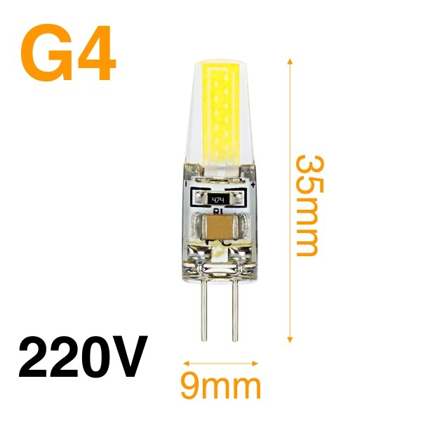 G4 g9 led chip 3w dc12v ac220v kallvit varmvit 360 graders dimbar halogenlampa diy för inomhusbelysning kristall glödlampa: Varm vit / G4 220v