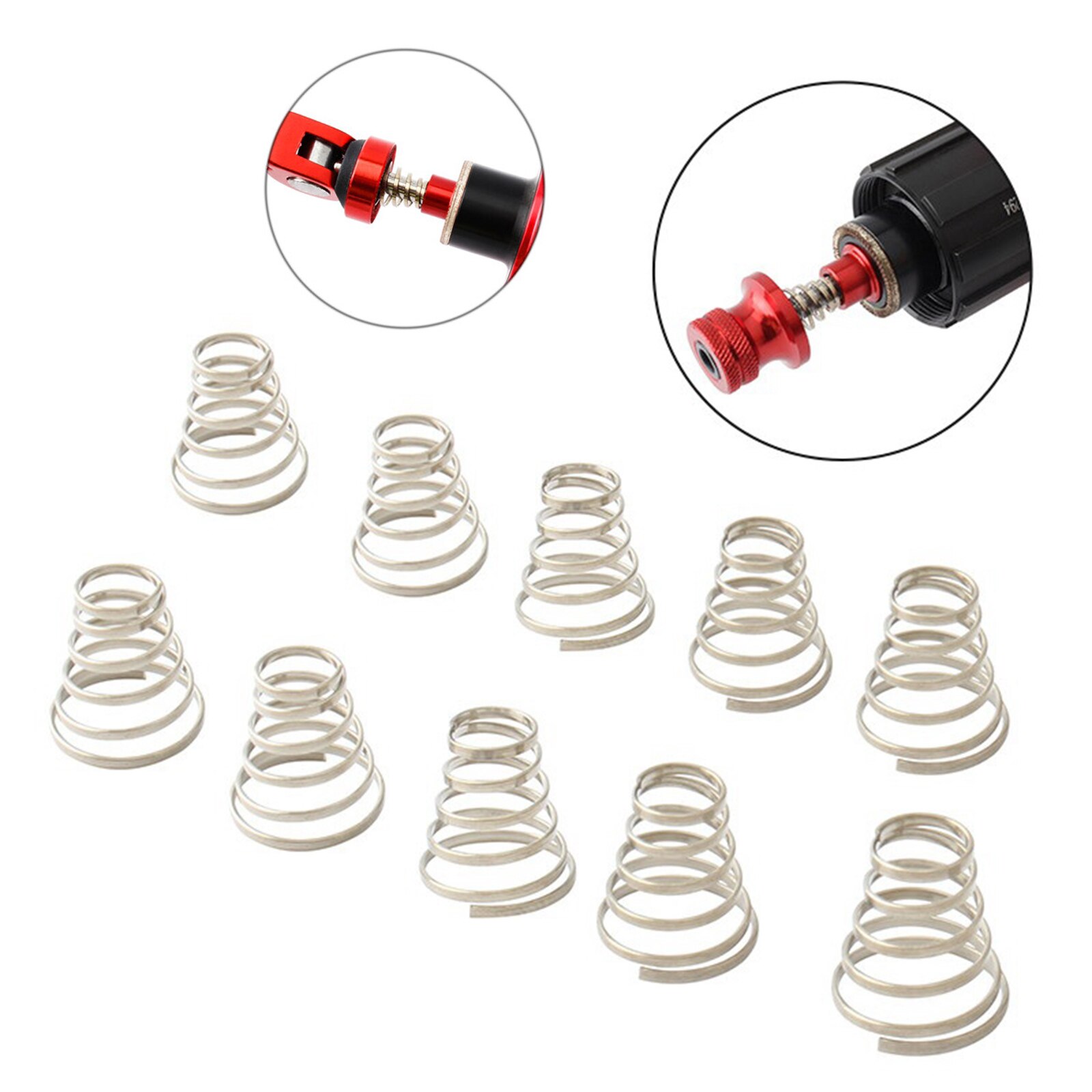 10pcs Bicycle Wheel Hub Spring Skewers Quick Release Clip Bolt Lever Springs Bicycle Front Rear Wheel Skewer Components