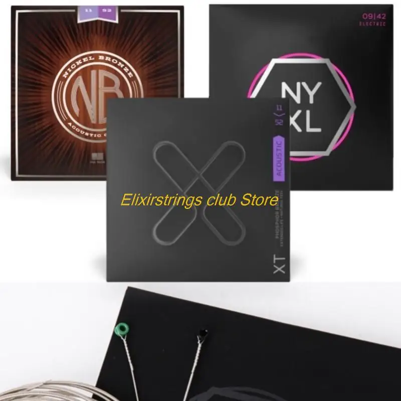 6 PCS Carbon Steel Nickel Core Wound Electric String Musician's First Choice Rich Timbre Feel Moderate For 6-String Guitar