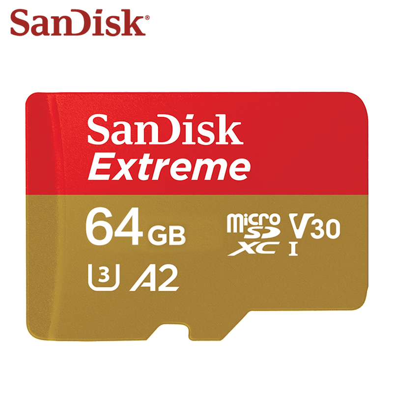 SanDisk Extreme U3 V30 A2 microSDXC Memory Card 1TB 512GB 256GB 128GB 64GB 32GB Class 10 Micro SD Card Microsd Flash TF Cards: 64GB