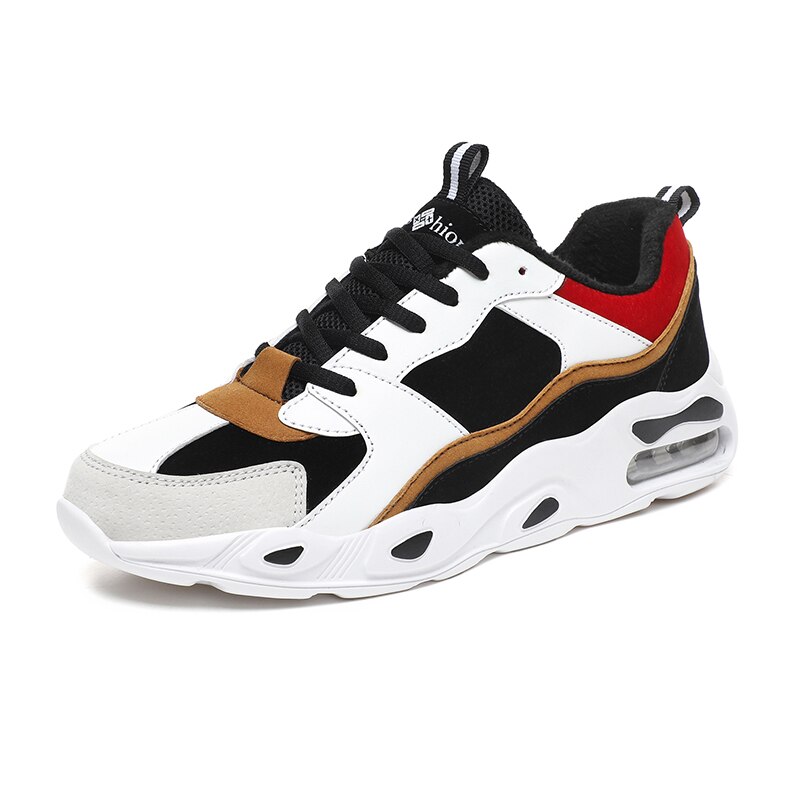 Winter plus fluwelen heren casual schoenen outdoor lage schoenen sportschoenen warme heren sportschoenen slijtvaste herenschoenen: Rood / 10