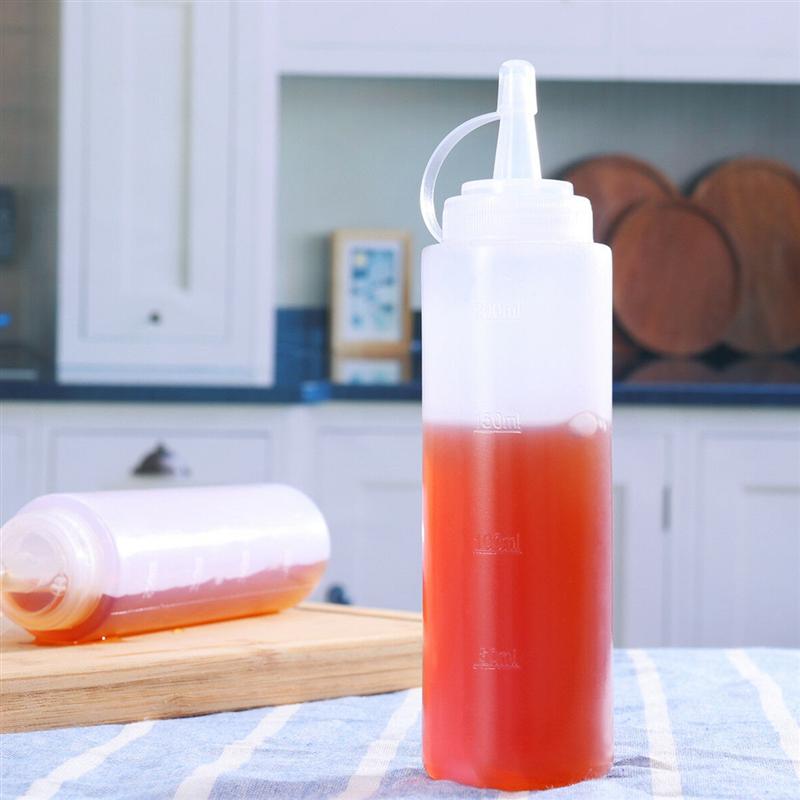5 stk 230ml 8oz klem sprute krydderflasker med vri på hetten lokk ketchup sennep mayosauser olivenoljeflasker duppeditt