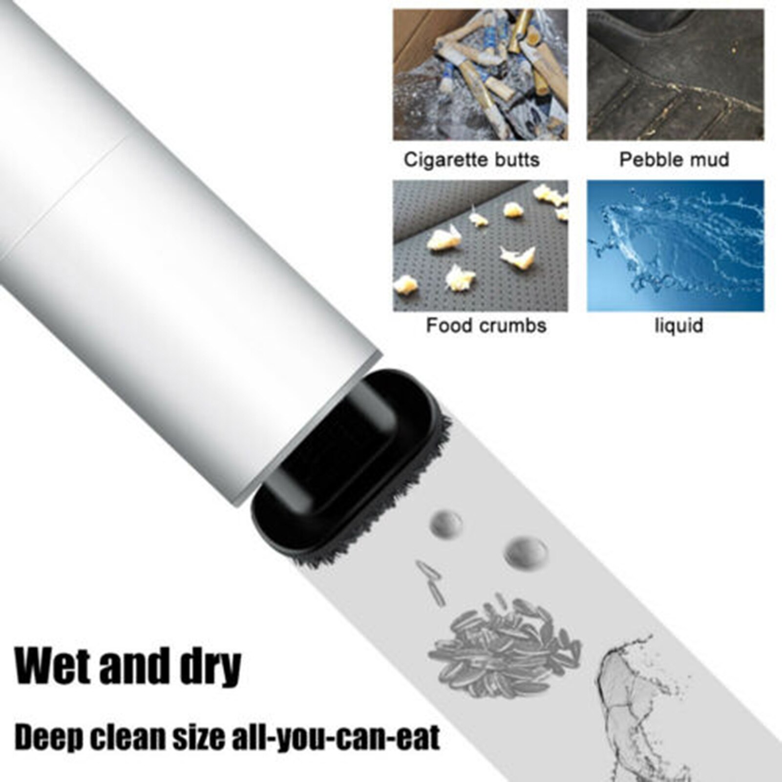 120W Handheld Car Home Vacuum Lightweight Portable Auto Vacuum Wet Dry Cleaner (Black)