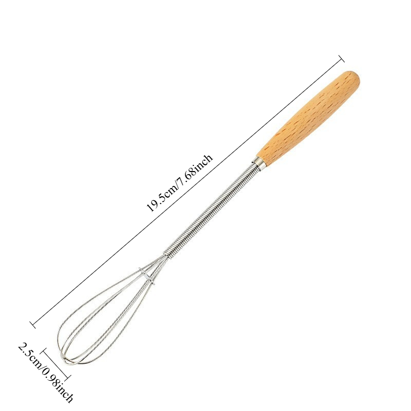 1 stuks premium roestvrijstalen garde met massief houten handvat - perfect voor het mengen, kloppen en roeren in de keuken