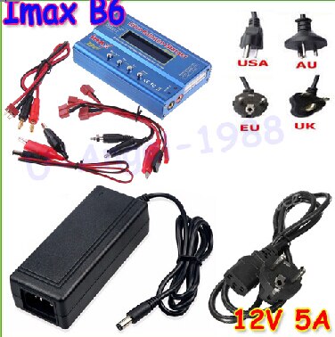 IMAX B6 Digitale RC Lipo NiMh Akku Gleichgewicht Ladegerät + AC Energie 12v 5A Adapter Tropfen: B6 Tplug und adapter