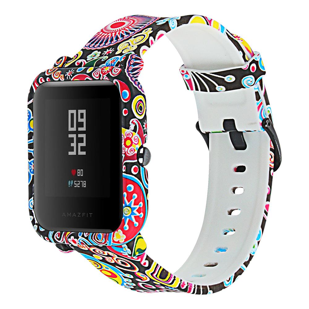 Correa y funda para reloj Amazfit Bip, pulsera de silicona con flor de camuflaje para Huami Amazfit Bip bit Youth, Correa con funda