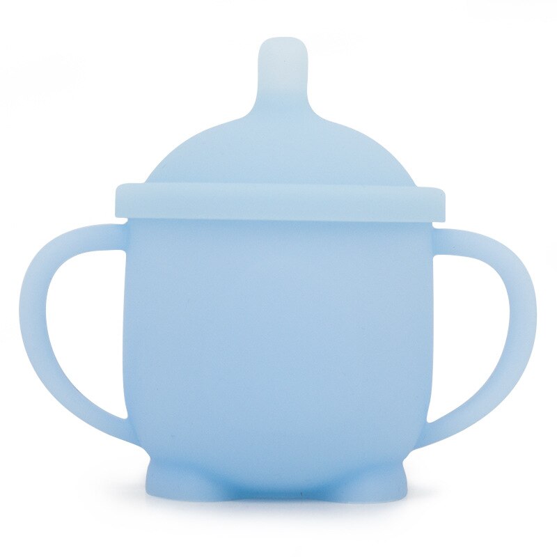 Solid Baby silicone Sippy Cups Feeding Cups Babi Learning drink Baby Drinkware For Toddlers Kids With Silicone Straw Cup Lids: 8