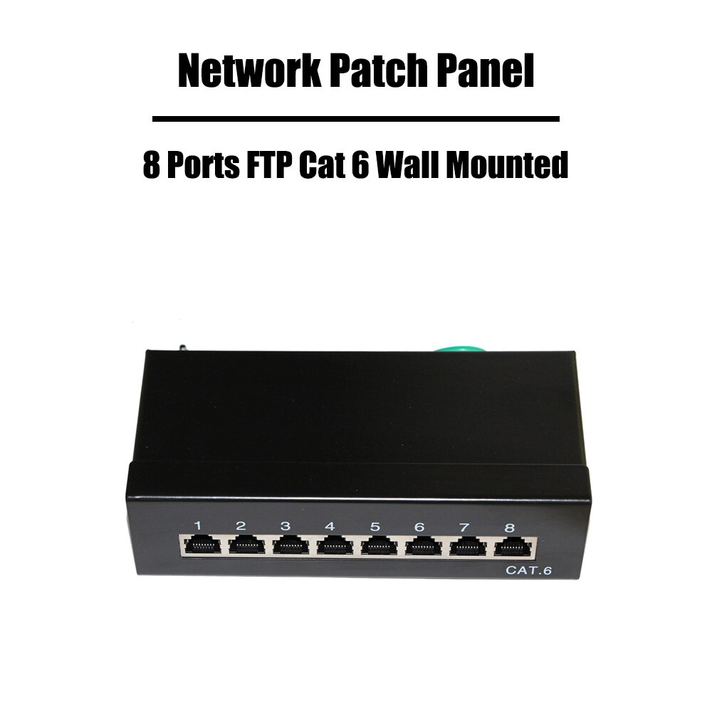 2 Pieces 8 Ports FTP Cat 6/Cat 5e Shield Network Patch Panel Wall Mounted 1U Height Fluke Passed RJ 45 Plug Keystone Jack