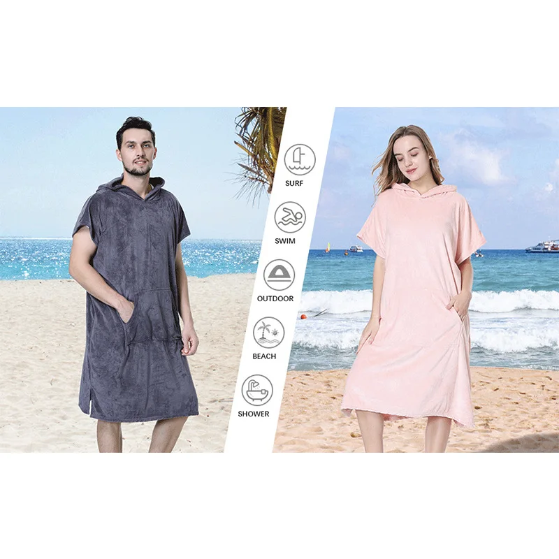 Albornoz cambiante para natación, capa de secado rápido, surf, buceo, Toalla de baño con capucha, capa de playa, a prueba de viento y cálida