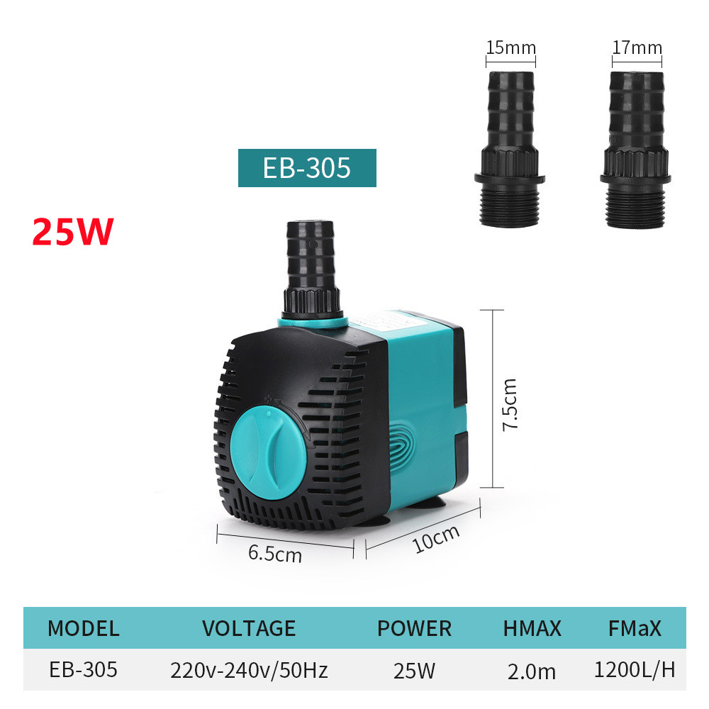 EU 220V-240V 3-60W Aquarium Submersible Water Pump Fountain Filter Fish Pond Quiet Water Pump Tank Fountain Side Suction Pump: 25W