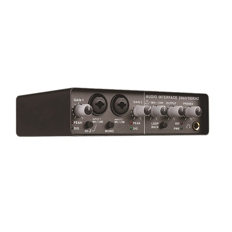 Externe Geluidskaart Twee Ingang En Vier Output 48V Phantom Stereo Geluidskaart Plug En Play Geschikt Voor Windows linux Pc