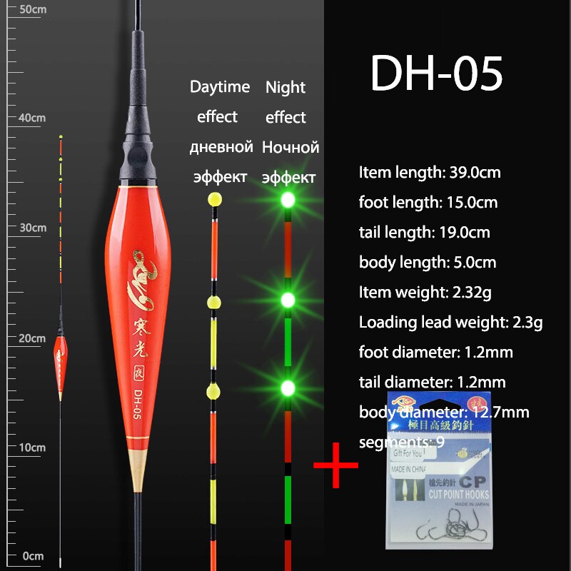 Boya de pesca de agua dulce, Boya de pesca de superficie, sensible, estable, 1 unidad: DH-05