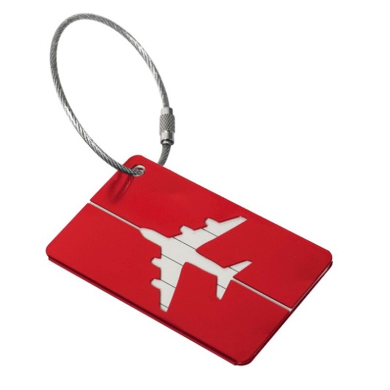 1 Pc Aluminium Bagage Tags Bagage Naam Tags Koffer Adres Label Houder Boarding Id Vlucht Reizen Accessoires: Rood