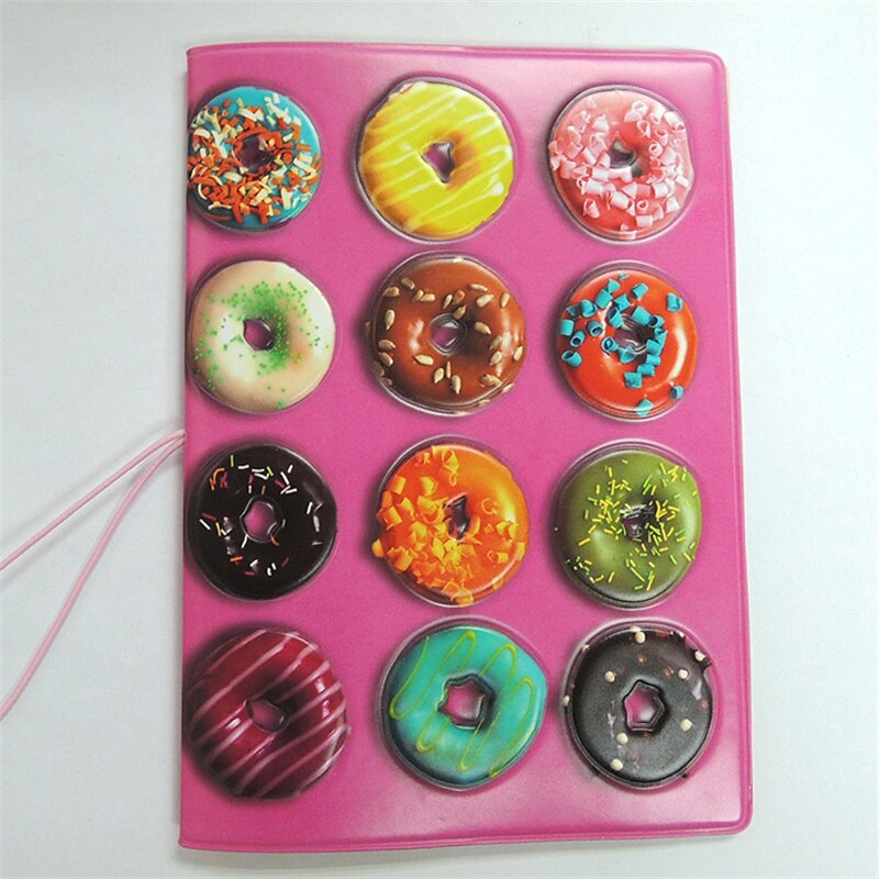 Roze Donut Paspoorthouder Pvc Lederen 3D Paspoort Cover Id Kaarthouder 14*9.6Cm Paspoorthouder