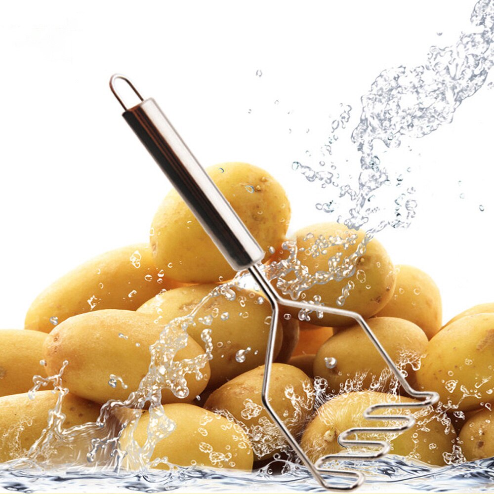 Kitchen Potato Press Stainless Steel Potato Masher Wave Shape Kitchen Round tube handle potato line pressure