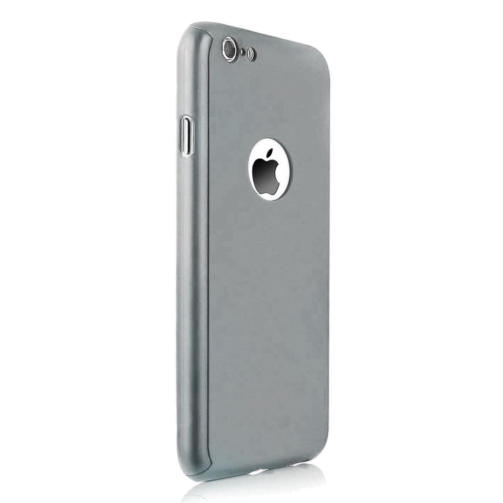 Funda 360° Hibrida para IPHONE 6 / 6S PLATA + Cristal Templado Carcasa