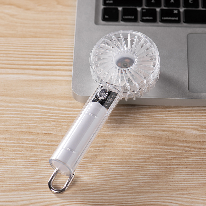 Ventilador de mano transparente de alta velocidad USB para estudiantes al aire libre recargable portátil ajustable fuerte energía eólica prácticos ventiladores pequeños