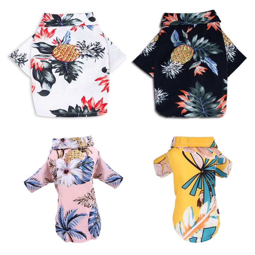 Haustier Hund Katze Hemden Sommer Strand Kleidung gemütlich lässig Haustier Kleidung Blumen- drucken hawaiisch T Shirt Beachwear Bluse 1pc