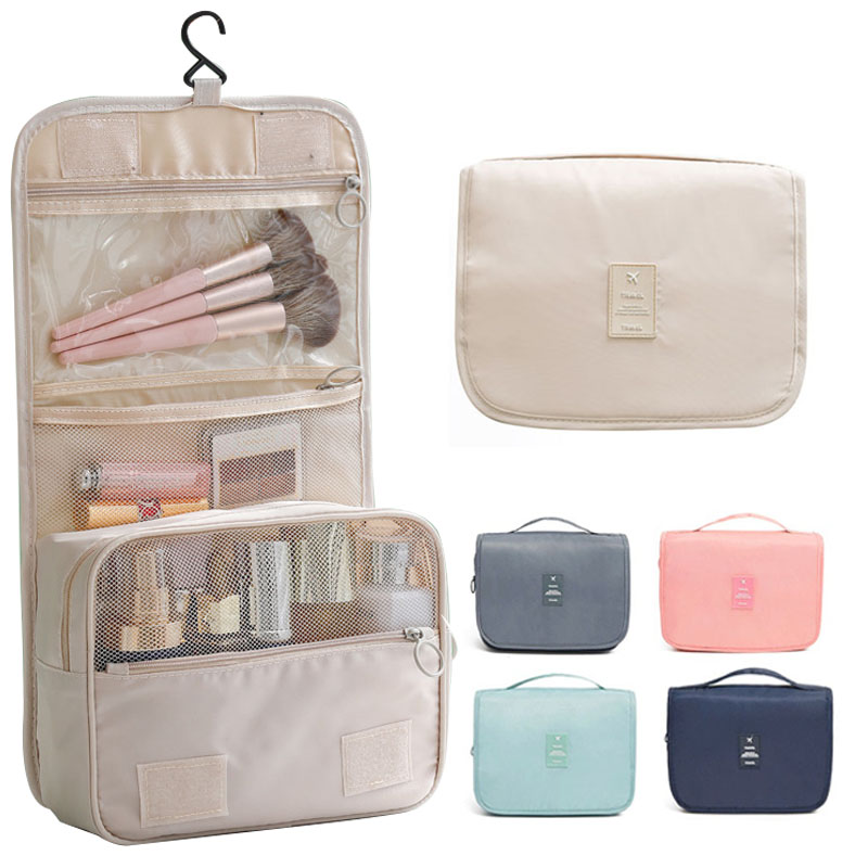 Travel Makeup Bag Waterproof Toiletries Organizer Women Neceser Bathroom Hook Wash Pouch Hook Makeup Storage Bag