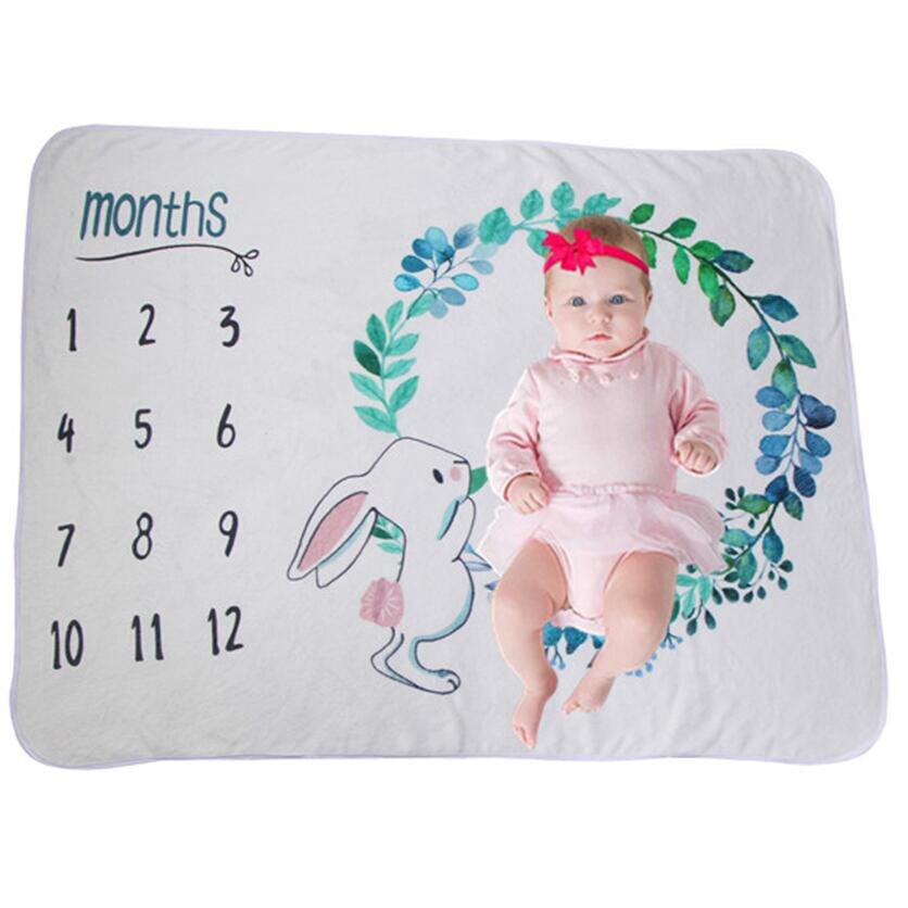 Newborn baby Monthly Growth Milestone Background Blanket photo props for Rug infant boy girls Photography Accessories