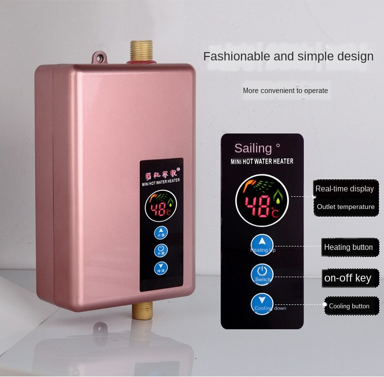 Chauffe-eau électrique Intelligent 5500W, 220V, chauffage instantané de l&#39;eau à température constante, affichage LED