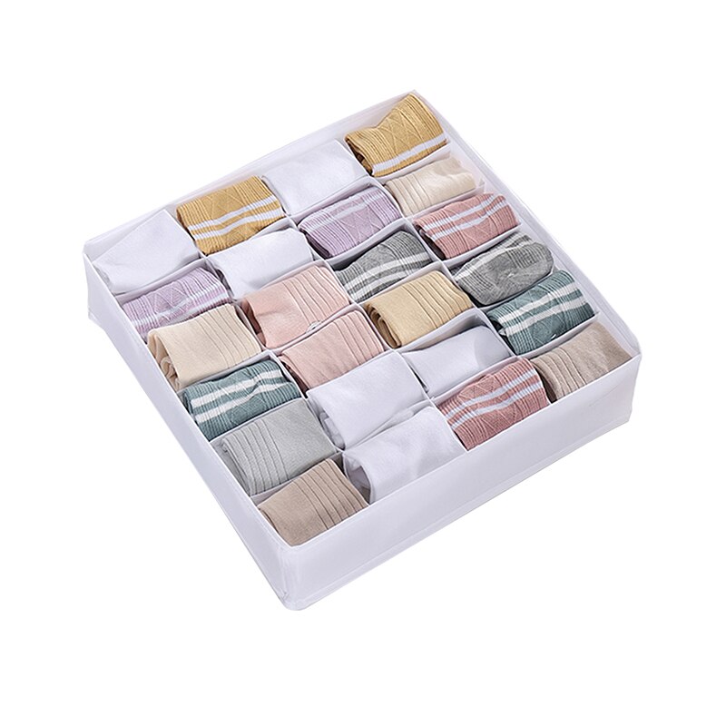 Wandschrank Organizer Lagerung Kasten Faltbare Unterwäsche Veranstalter Lagerung Teiler Schublade Organizer Socken 24 Gitter Kasten für Kleidung: Blau