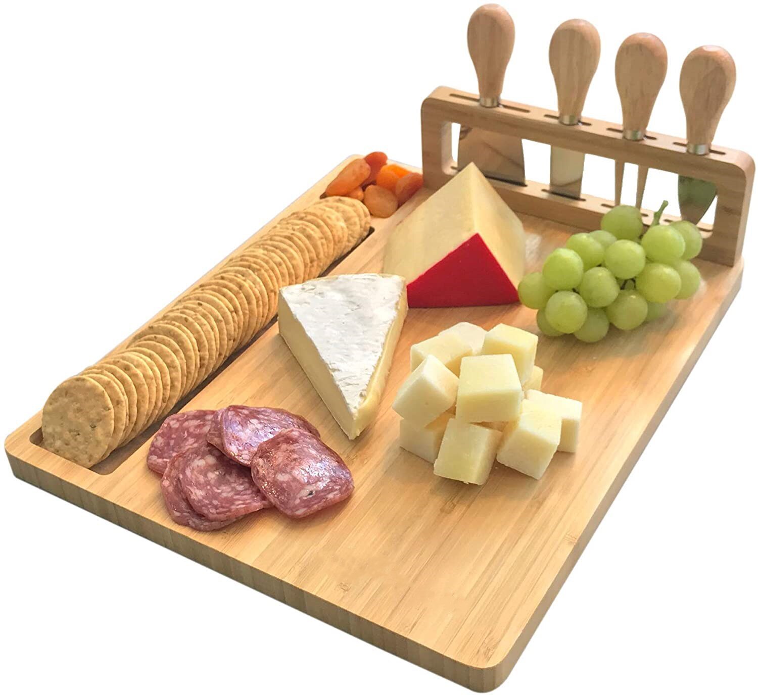 Chopping Board Bamboo Cheese Board Set Meat Charcu... – Grandado