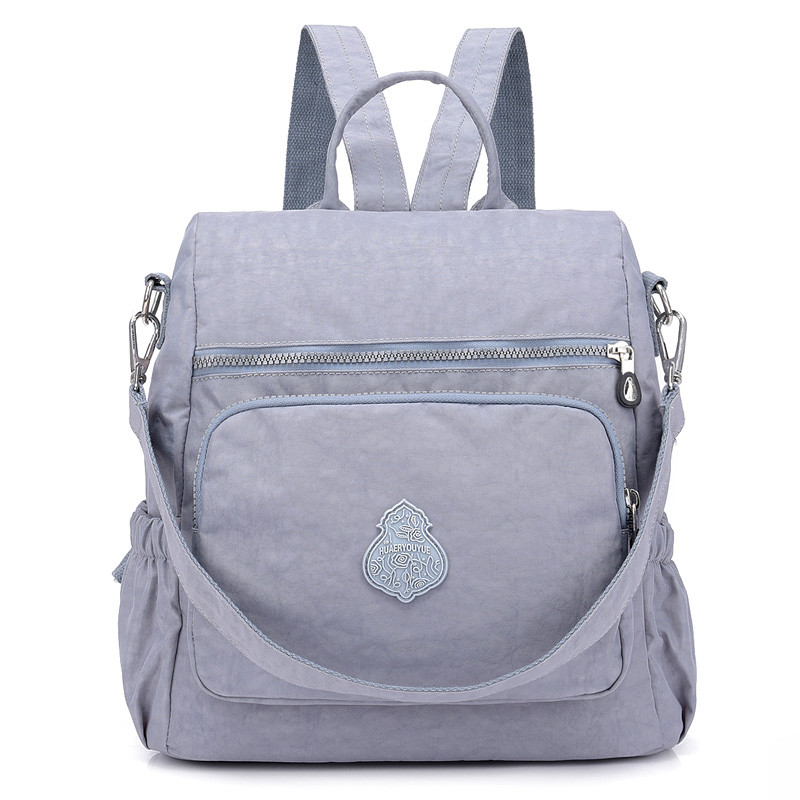 Casual Nylon Waterproof Backpack Women Large Anti-Theft Travel School Bags for Teens Bag Pack Mochila Feminina: Stone Gray