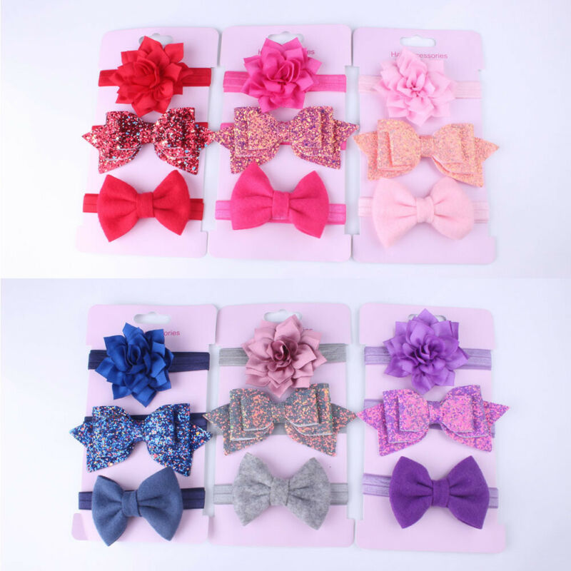 Baby Accessories 3Pcs/Sets Newborn Baby Girl Toddler Flower Hair Band Headwear Kids Headband Baby Shower