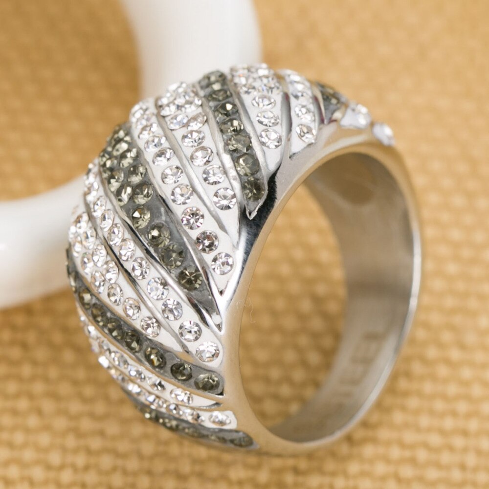 Neue Wasser welle Zirkonia Edelstahl Schmuck Hochzeit Ringe für frauen