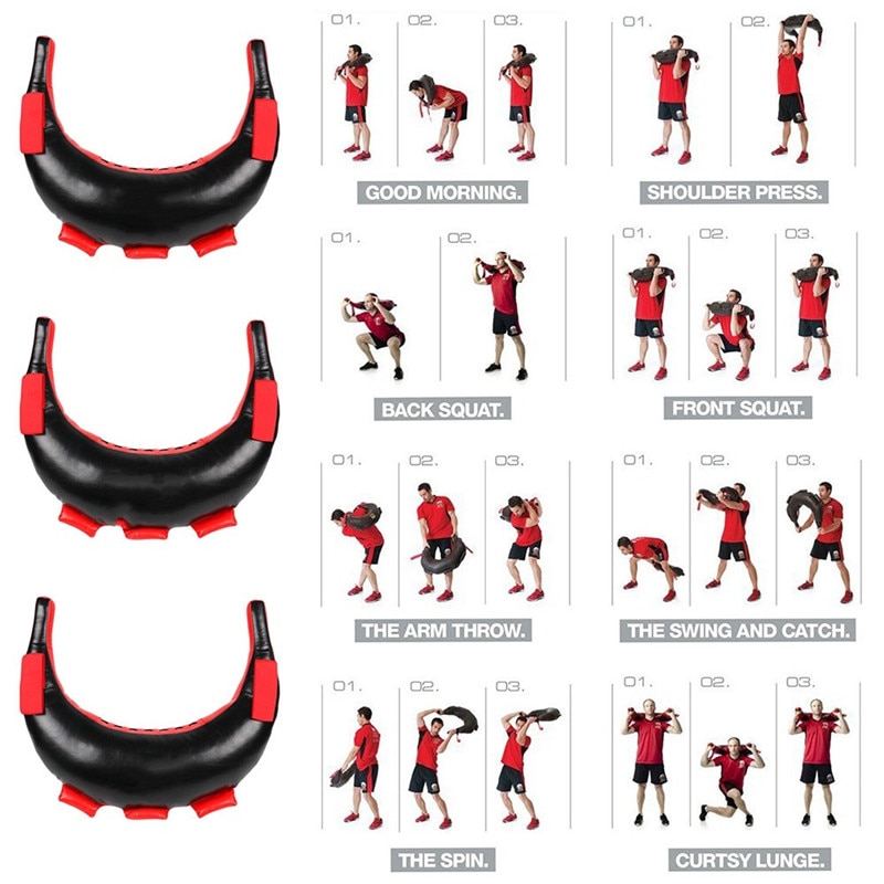 Weight Lifting Bulgarian Power Bag Strength Exercise Sandbag PU Leather MMA Boxing Punching Bag Fitness Boxing Training Sand bag