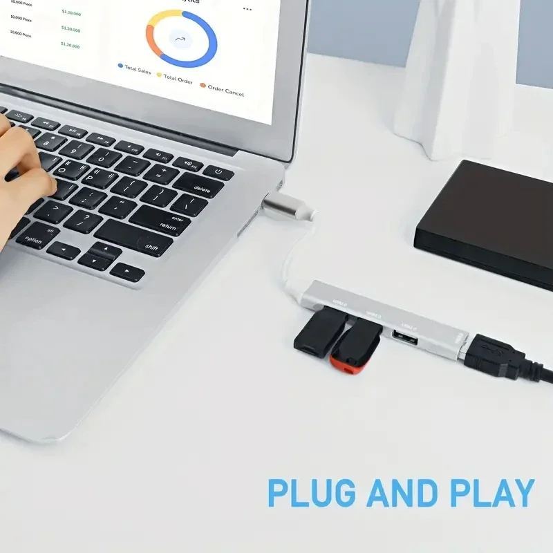 4-poorts USB 3.0 2.0 hub USB-hub Computeraccessoire Hub Multi-poort laptopmuis Toetsenbord USB-flashdrive C-splitter