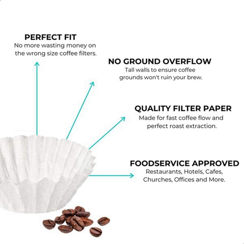 500Pcs 8/12 Cup White Coffee Filters Single Servin... – Grandado