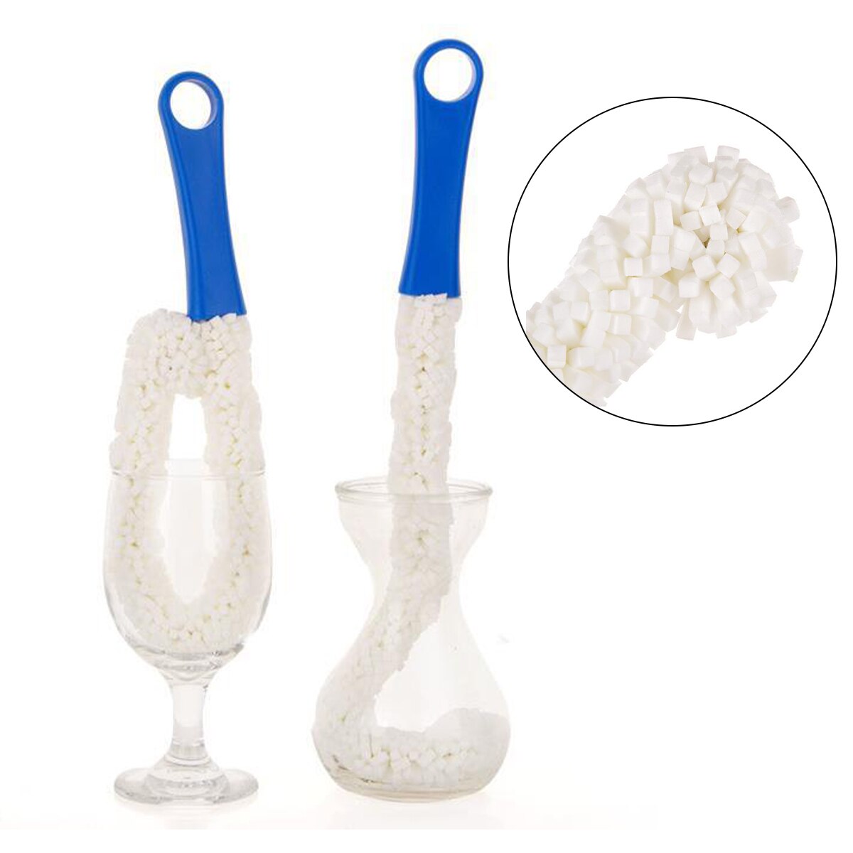 Multifunctional Tea Cup Brush Flexible Long Handle Bendable Foam Sponge Cleaning Brush Cleaning Tool For Goblets & Glass Cups