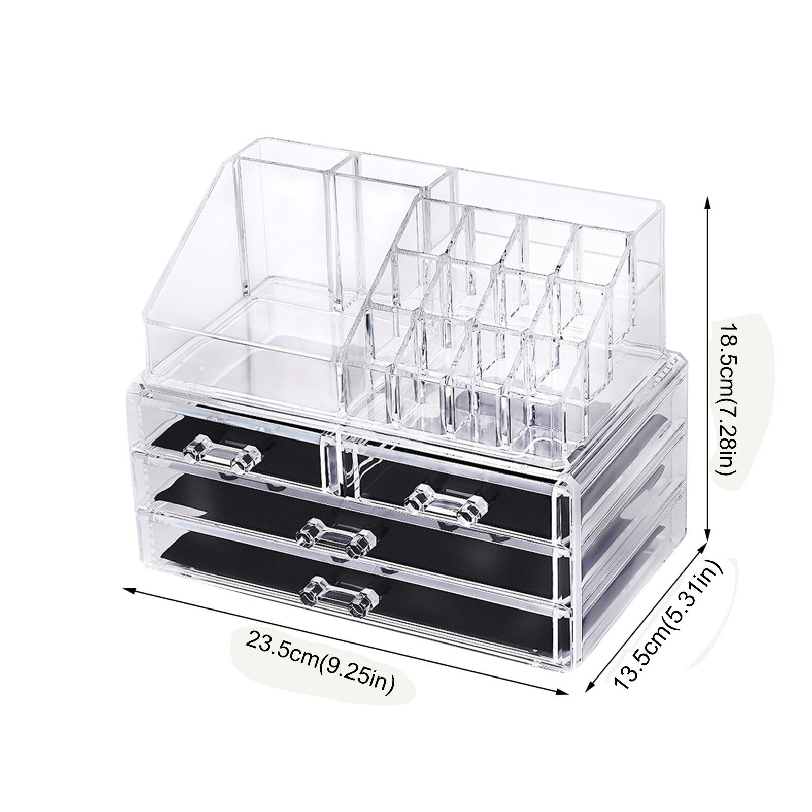 40# Clear Acrylic Makeup Organizer Large-capacity Desktop Storage Box Multifunctional Multi-compartment Cosmetics Storage Boxes