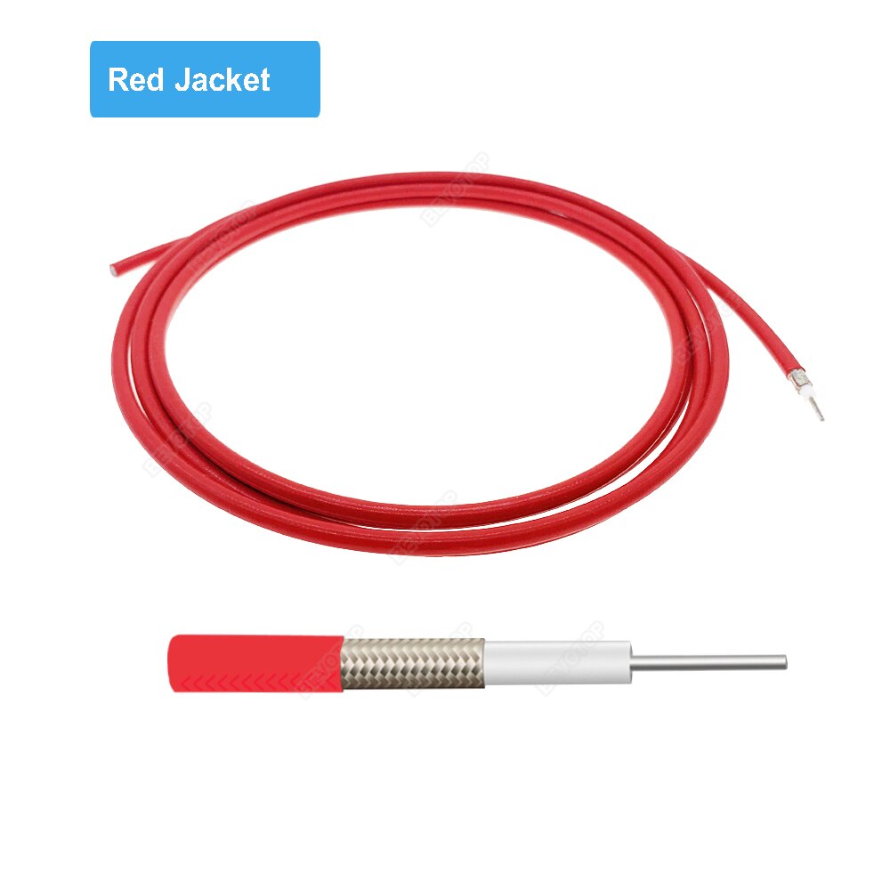 Blue RG402 Cable Semi-Flexible 50 Ohm High Frequency Test Cable RF Coaxial Cable Pigtail Jumper Bevotop: Red / 3M